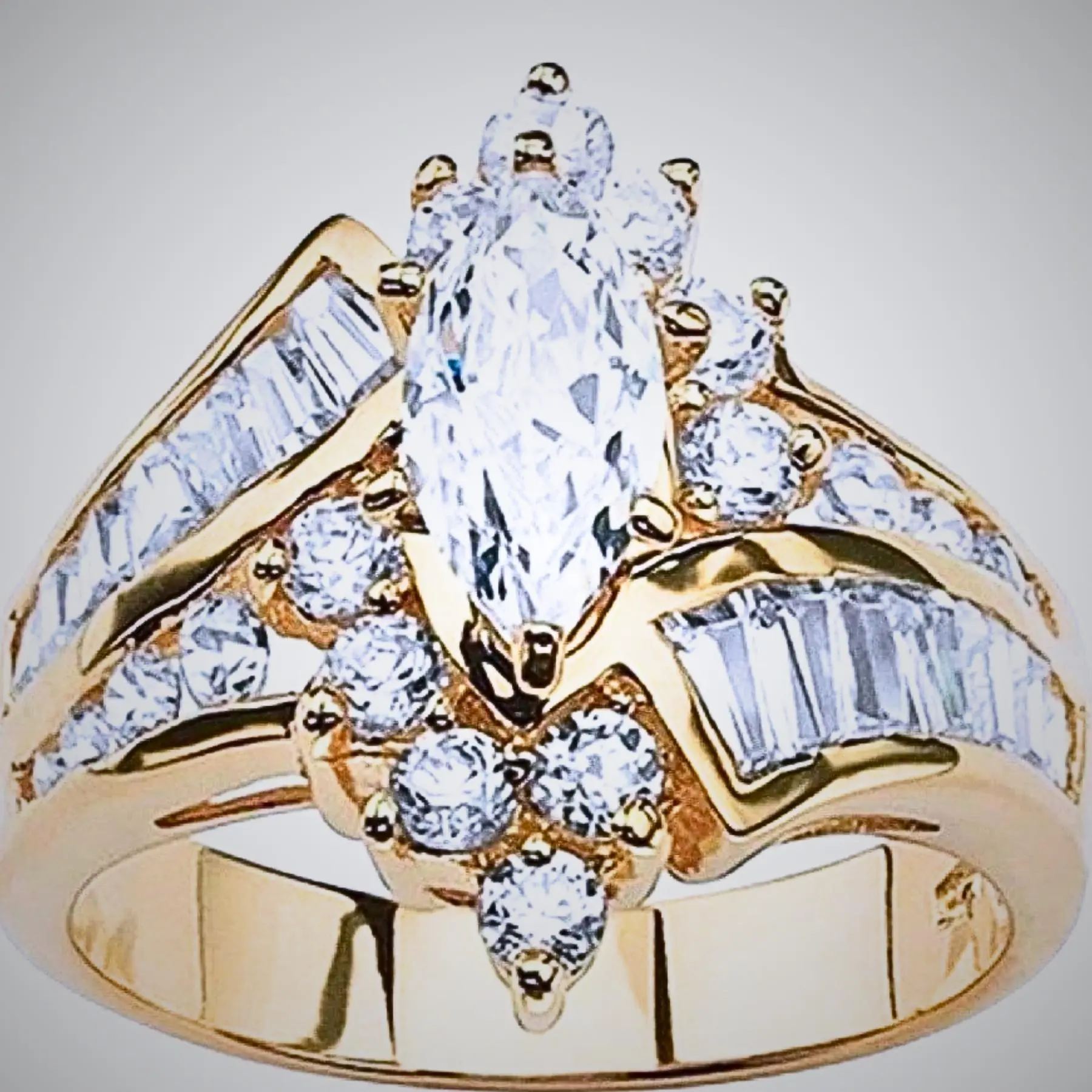 Elegant Marquise CZ Ring for Women | Silver Engagement Ring | Fashion Jewelry for Daily Wear & Parties