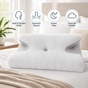 Ergonomic Memory Foam Pillow for Neck Support - Contour Bed Pillow for Side & Back Sleepers, Breathable & Cooling Sleep Hack summervibes
