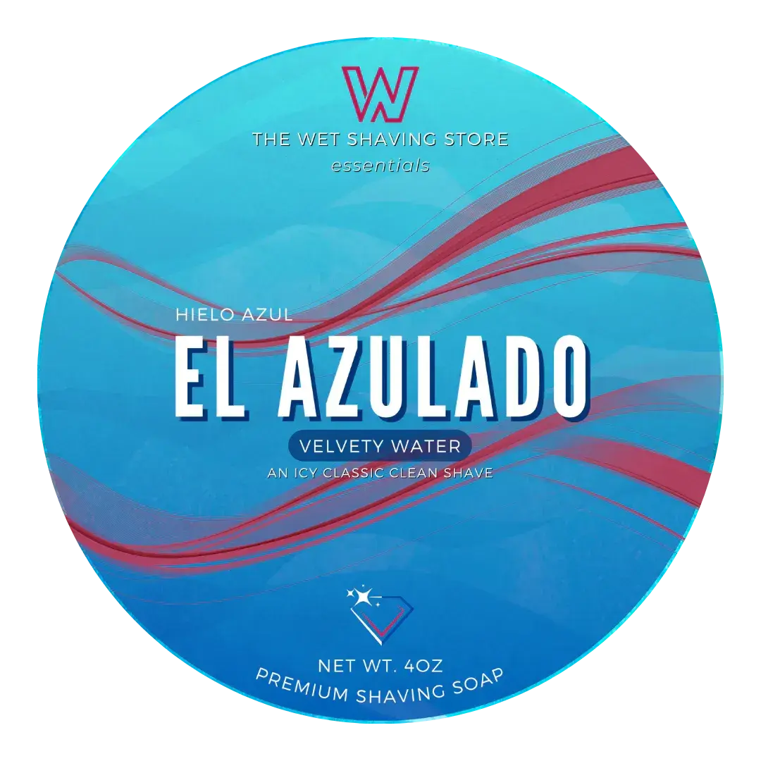 The Wet Shaving Store El Azulado Essentials Premium Shaving Soap - 4oz - Aftershave with Menthol & Coconut Oil - Gentle & Smooth Shave Experience - Made in USA