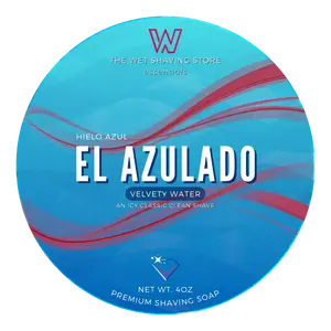 The Wet Shaving Store El Azulado Essentials Premium Shaving Soap - 4oz - Aftershave with Menthol & Coconut Oil - Gentle & Smooth Shave Experience - Made in USA