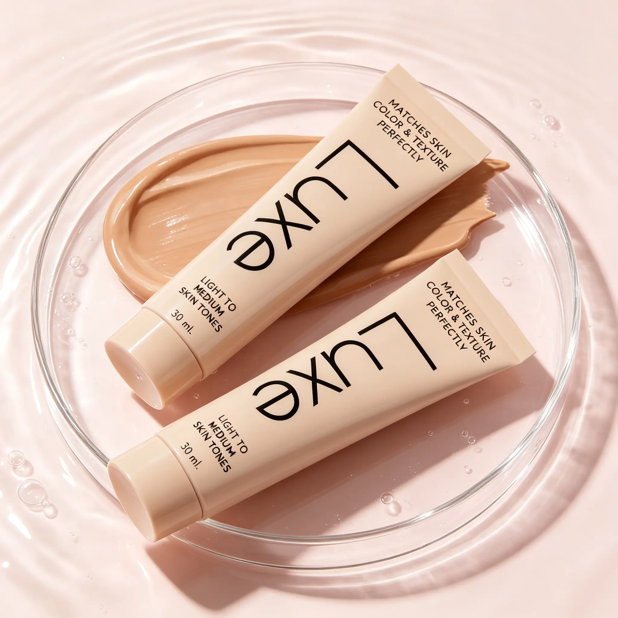 Luxe Tone-Adapting Color Changing Foundation for Women, Adjustable Dual Coverage, 12HR All-Day Wear Soft Dewy Skin-Like Finish