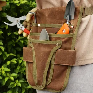 Garden Tool Belt Canvas Belt with Multiple Pockets, Portable Durable Tool Bag for Men & Women, Ideal Gardening Accessory