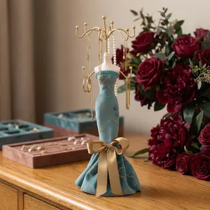 Jewelry Stand Holder, Necklace and Bracelet Earring Ring Display Organizer, Elegant Mode Princess Dress Rack for Girl Large Capacity Portable Storage Ornament Dividers Box Sturdy High-Capacity Personalized Gold Men's Witch Stainless Steel Layered Cross