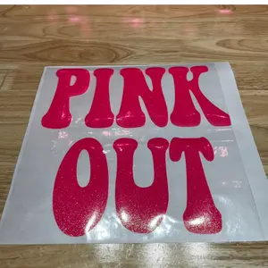 Pink Out Glitter Puff Transfer **PRE-ORDER**