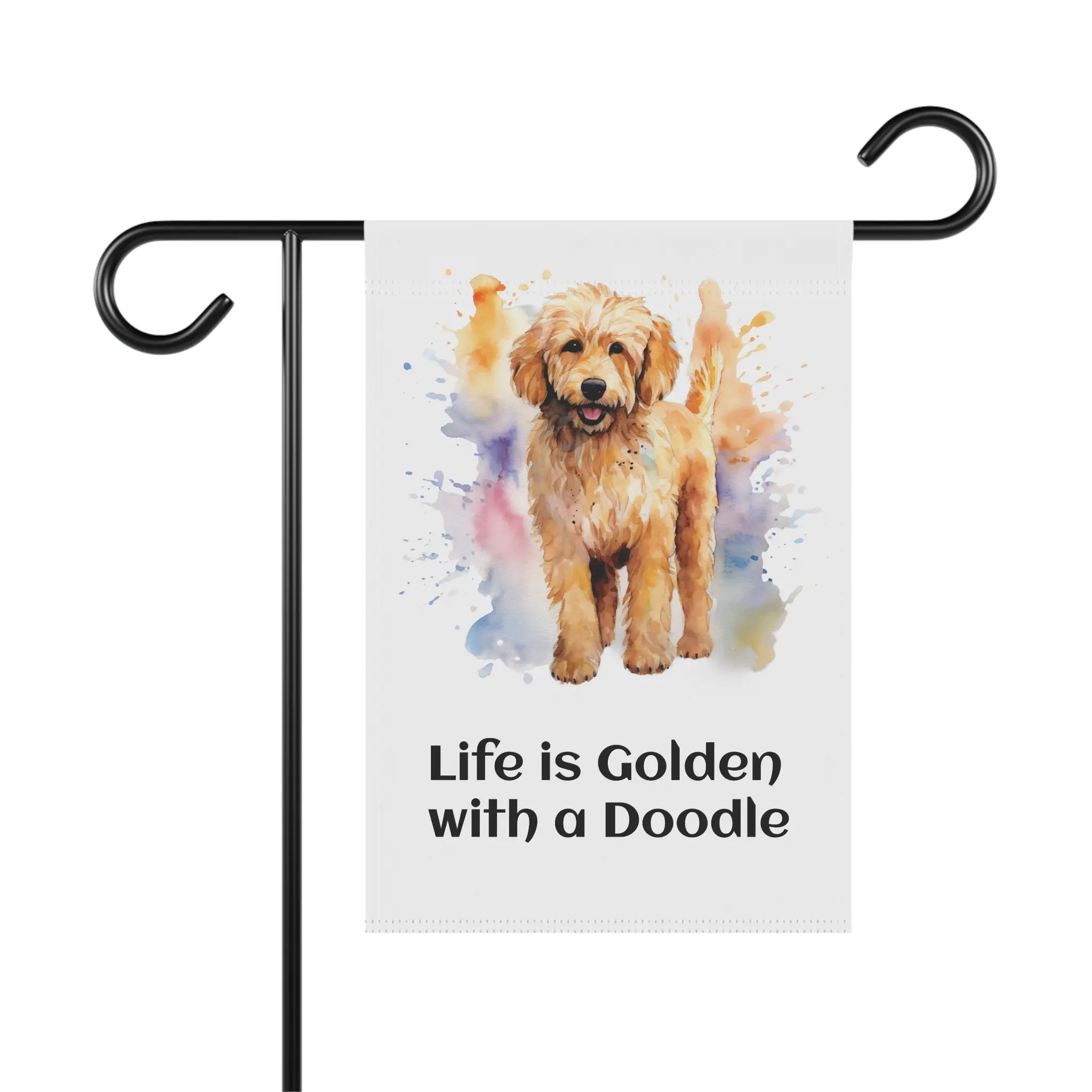 Golden Doodle Watercolor, Garden Flag | Life is Golden with a Doodle