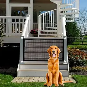 Drill-Free Retractable Pet Gate, Adjustable Dog & Cat Barrier, Portable Safety Fence for Indoor & Outdoor Use