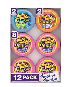 Hubba Bubba Chewing Gum Bubble Tape Gum, 2 oz., 12 pk.
