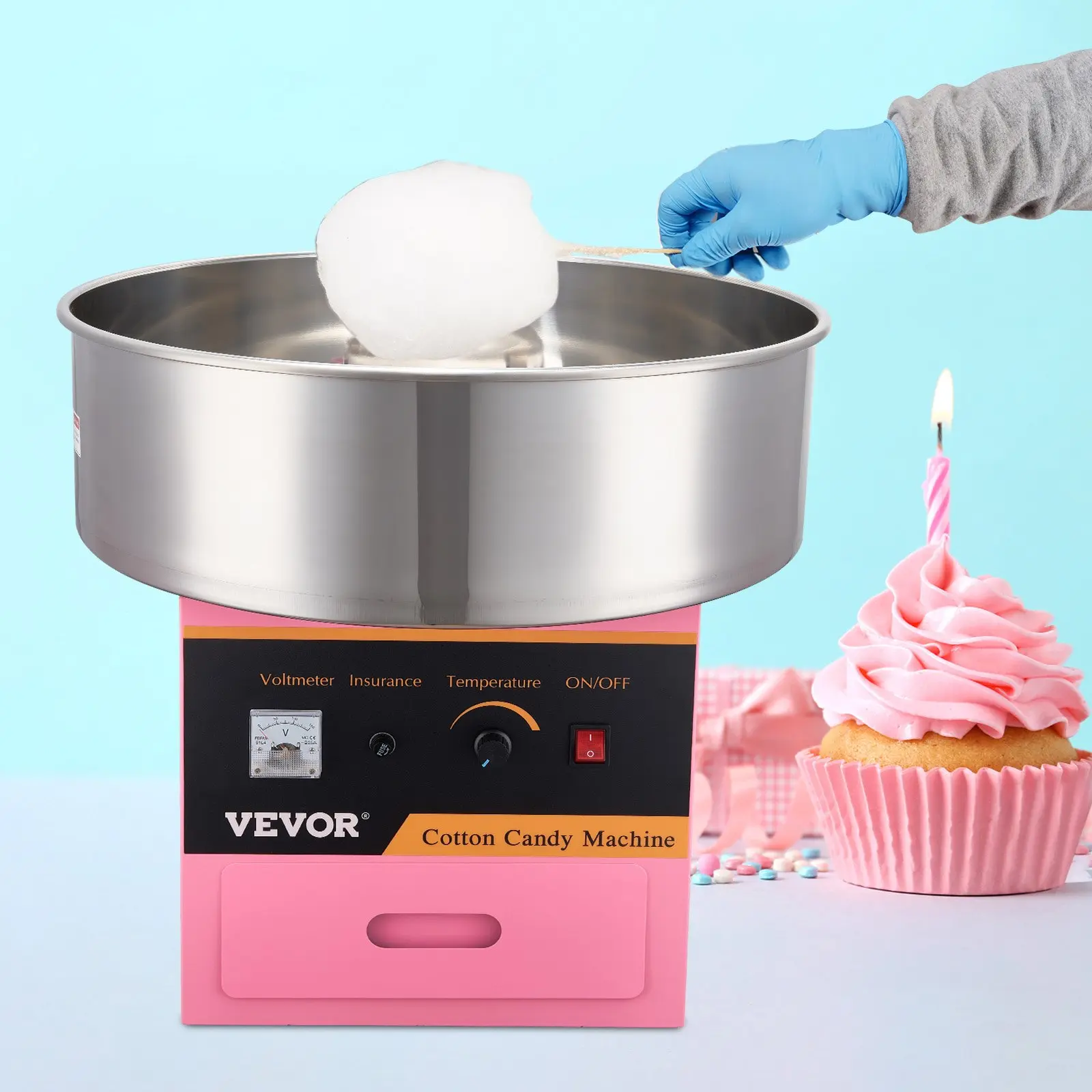 【summerfinds】VEVOR 20.5" Diameter Candy Floss Cover for Candy Floss Maker Machine 52cm Dome Shield Cover of Commercial Candyfloss Machine Dome Cover Shield Cover (Cover Only)，Summervibes