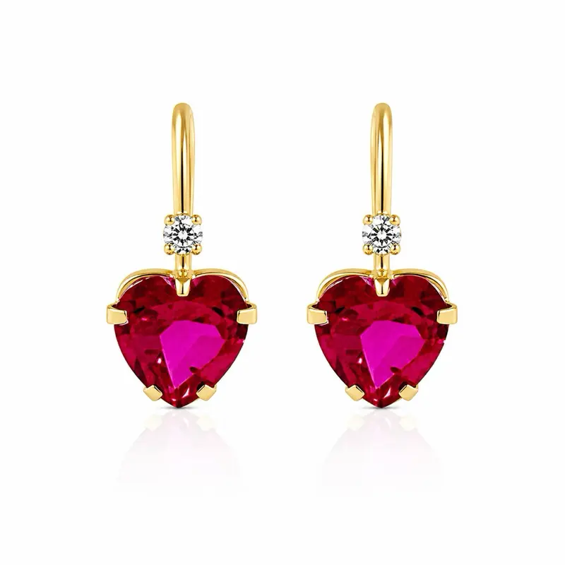 14K Gold Royal Heart Wire Earrings jewellery