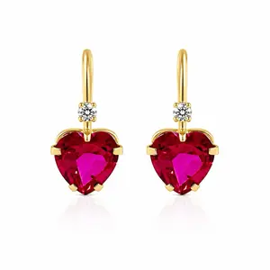 14K Gold Royal Heart Wire Earrings jewellery