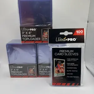 Ultra Pro 3X4 PREMIUM Toploaders 35pt 3 Packs of 25 and 100 PREMIUM soft sleeves
