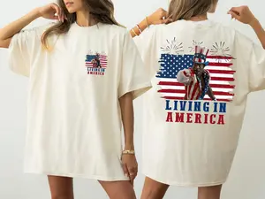 Apollo Creed Living In America, Patriotic Boxing Fourth Of July Vintage America TShirt/Sweatshirt/Hoodie, Retro USA Fighter Shirt, Dad Gift