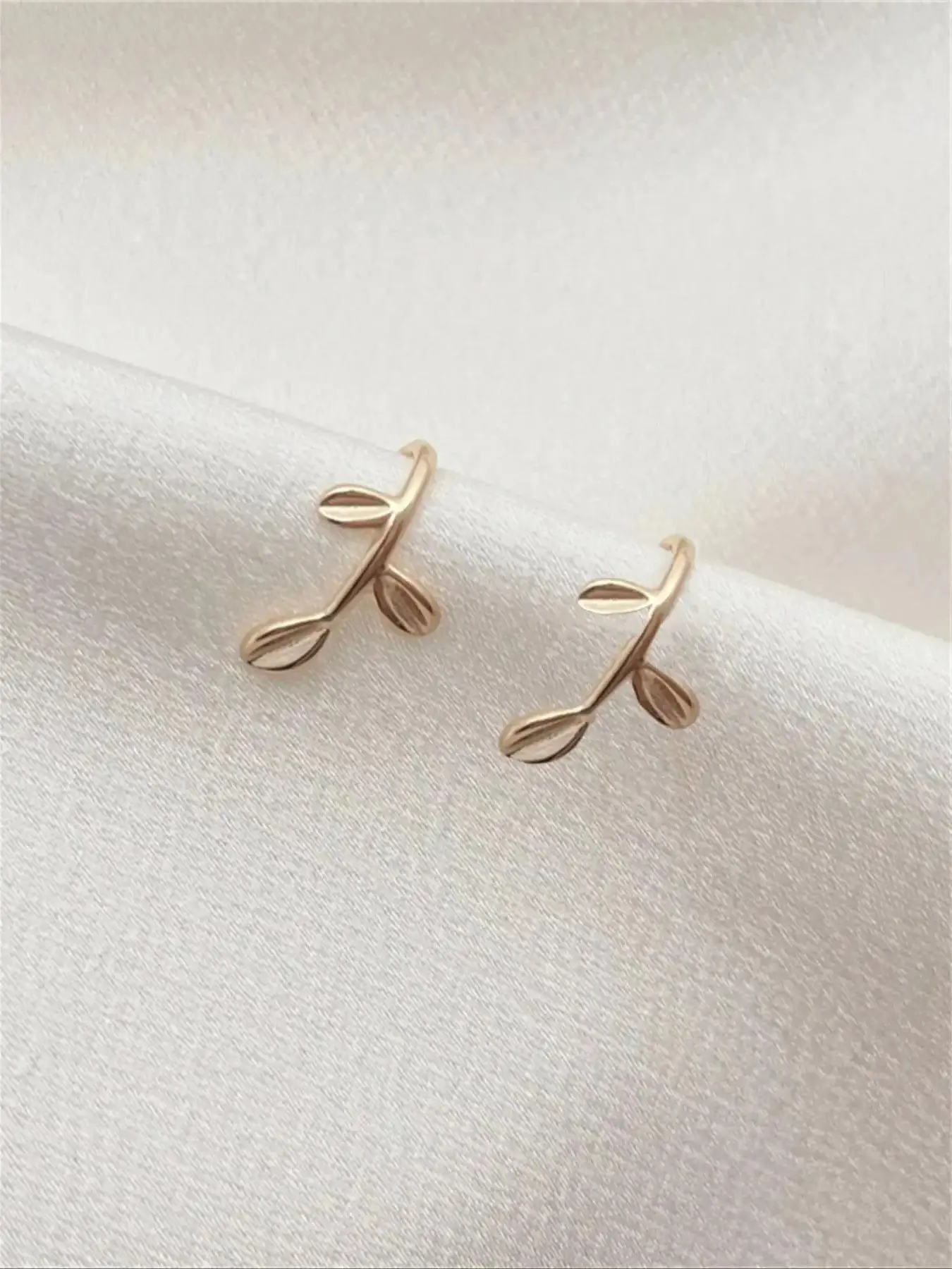 Leaf Design Stud Earrings, Pretty Studs, Cute Simple Ear Jewelry for Women, Fashion Jewelry for Party, Daily Clothing Decor, Trendy All-match & Exquis