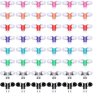 Konohan 160 Packs Bulk Earbuds with Wire Kids Earphones Classroom Headphones for Students Headphones Individually Bagged 8 Colors Ear Buds Bulk Headphones for Classroom School Library (Multicolor)