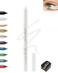 White Eyeliner For Waterline, Cream Gel Eyeliner Waterline Waterproof Smudge-Proof Eye Liner Pen, Safe for Sensitive Eyes