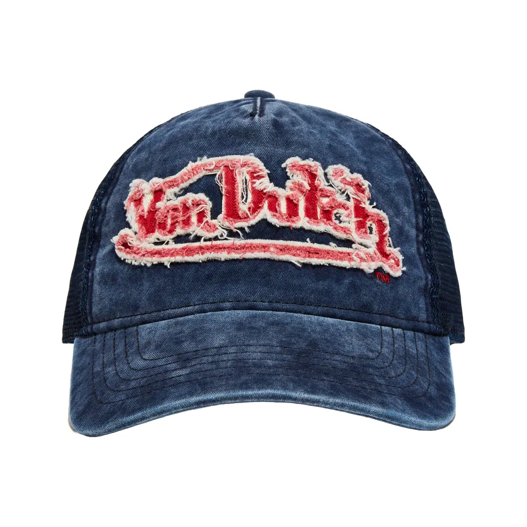 Distressed Denim Navy Trucker Hat