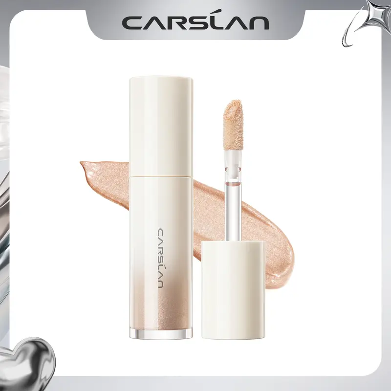 CARSLAN 3D Liquid Highlighter Makeup, Shimmer, Shiny Glow Face Makeup, Smooth Lightweigh Face Illuminator, Builable, Blendable Cream Highlighter