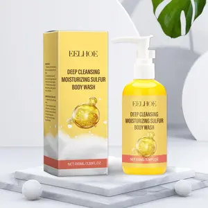 Eelhoe Sulfur Moisturize Lemon Aloe Vera Body Wash, 3 in 1 Cleansing Treatment for Acne and Mites, Effective Skin Solution for Clear and Healthy Skin, Moisturizing