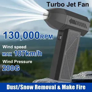 2025 New 130000RPM Blizzard Powerful Hair Dryer, 4-speed Adjustable Type-C Electric Vacuum Cleaner, Convenient Portable Turbojet Fan