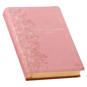 The Spiritual Growth Bible, Study Bible, NLT - New Living Translation Holy Bible, Faux Leather, Pink (NLT Spiritual Growth Editions)