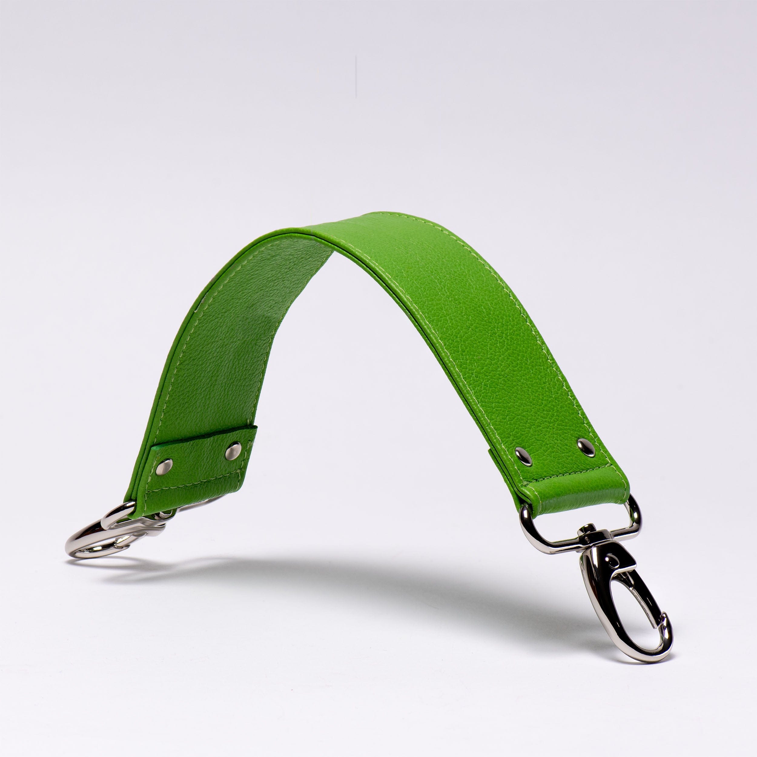 Lime Pigmented Grain Short Handle Leather Purse Strap Replacement 2" Width