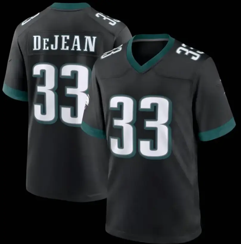 DeJean #33 Inspired Football Jersey, Philadelphia Black Alternate Player Style Game Jersey, American Football Fan Shirt, Unisex Sports Apparel, Game Day Streetwear Outfit, Gift for Football Fans