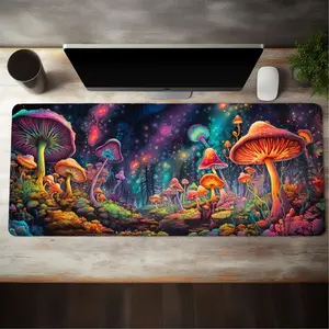Mushroom Pattern Mouse Pad, Non-slip Large Gaming Mouse Pad, Stitched Edge Desk Pad for Desk Laptop Desktop, Computer Accessories for Home Office Game, Desk Accessory