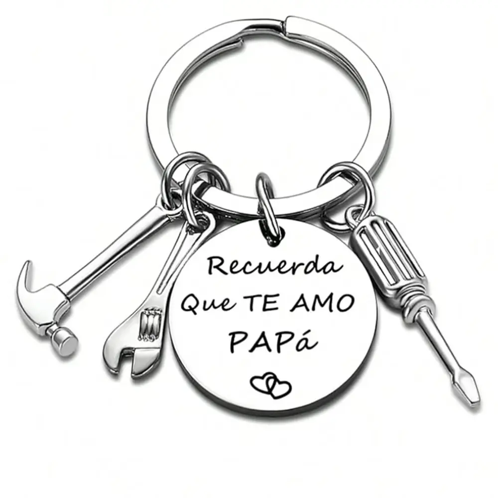 Stainless Steel Rust-Resistant Keychain - Durable Fashion Accessory, Ideal Gift for Dads, Costume Jewelry Add-On boyfriend llavero para novio