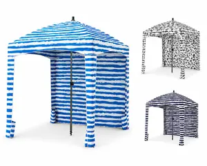 Beach Tent Cabana Portable Shelter Canopy UPF 50+ Waterproof Easy Setup Sun Shade with Vent Top Sand Pockets Carry Bag for Outdoor Family Fun