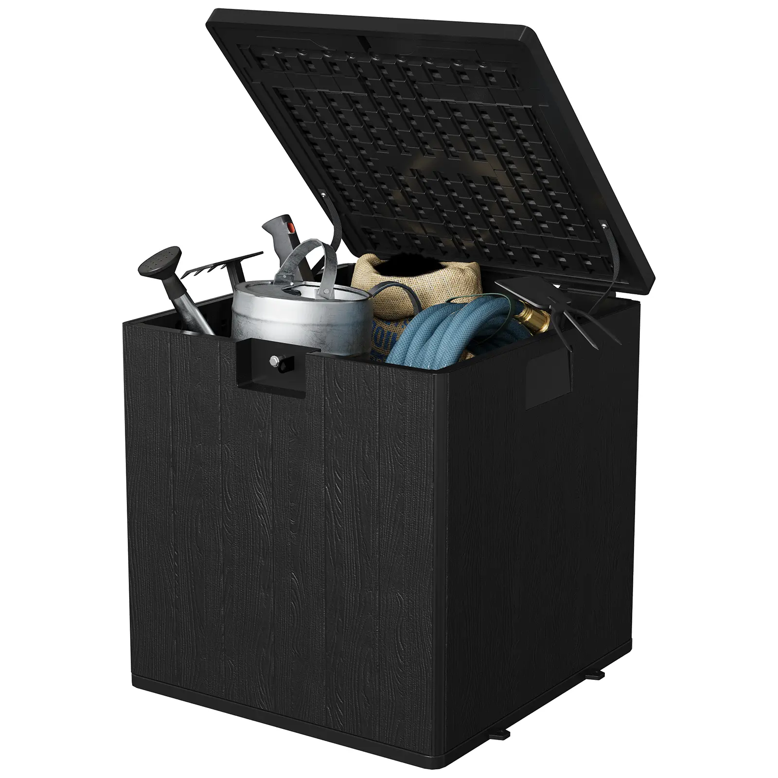 Weatherproof & Lockable Outdoor Storage Box - 28 Gallon Resin Deck Box for Patio, Garden, Poolside - Waterproof, UV Resistant, Secure Storage for Cushions, Garden Tools, Accessories, Package Delivery - Brown
