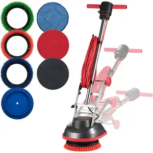 VEVOR Commercial Floor Scrubber Machine, Heavy Duty Floor Cleaner Polisher with 2 Wheels, Professional Electric Carpet Buffer, Max 1900 RPM, 43 FT Cord, 3 Pads 3 Brushes - All Floor SurfacesVEVOR Super Brand Day