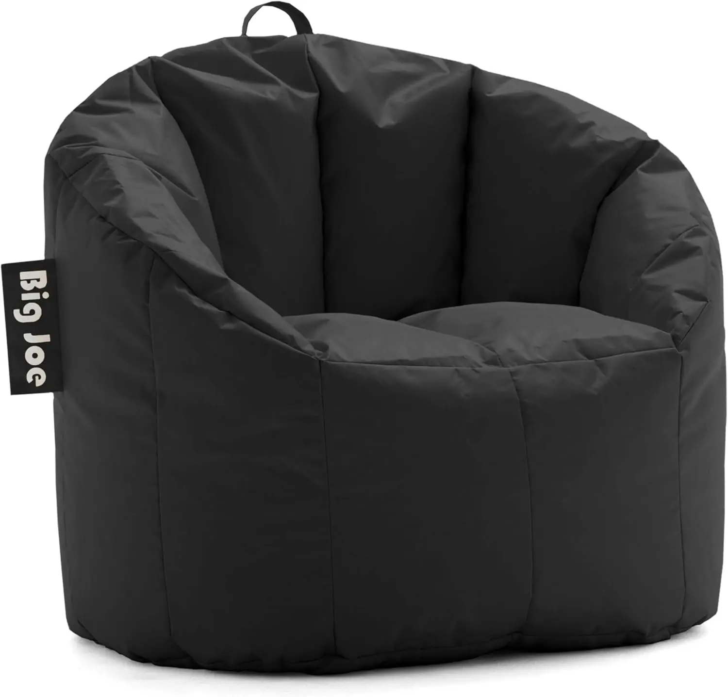 X&D Fully Assembled Armless Single-Seat Modern Bean Bag Chair - Stable Stretch Limo Black Smartmax Nylon Fabric, Fire Safety Label Outdoor Lounge Chair