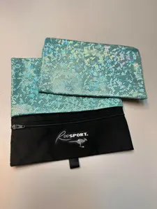 RooSportPlus Blue Sparkle   Waterproof Cellphone Carrier with Concealed Zipper Pocket & Easy Access Small Items Pocket for Runners and Travelers