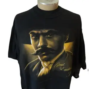 Vintage Emiliano Zapata Atzlan Y2K Graphic Men'S T-Shirt - Mexican Heritage Shirt Cotton Fit