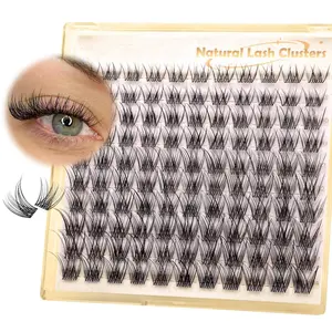 DIY Transparent Strip False Eyelashes, DIY Eyelash Clusters, Natural Volume Cat Eye D Curl for Beginners, 110pcs Multi-Style Length 8-14mm