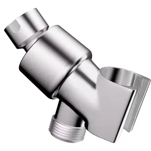 Shower Head Holder for Hand Held Showerheads, Adjustable Shower Arm Mount with Swivel Ball Joint, Premium ABS Bracket, Connect Shower Arm and Shower Hose (Chrome)