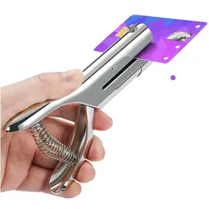 Hole Punch 2" Reach 1/4 inch Single Hole Punch,Heavy Duty Hole Puncher Single,Portable Hand Held Long Paper Punch for Paper Cards Plastic Cardboard () (1/4"-6mm Hole)