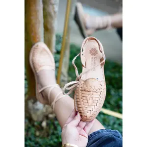 Martita Mexican Lace-Up Huaraches - Leather Summer Footwear for Women, Comfortable Design, Tactical Weight