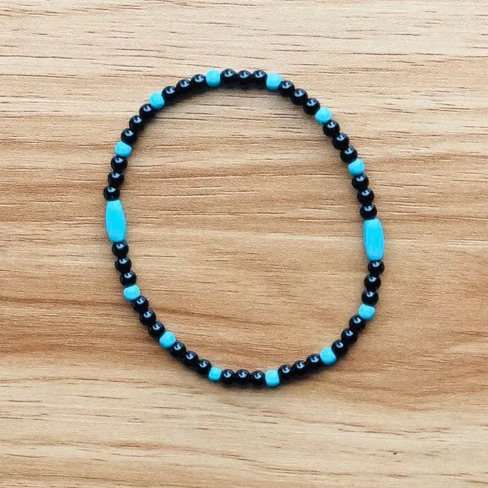 Black Tourmaline and Turquoise Anklet for Women Black Tourmaline and Turquoise Anklet for Women