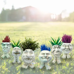 Plant pots for home Garden Decoration interior and exterior, face planter , Flower Pot desk , Funny pots / 6 inches tall