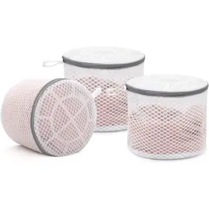 3Pcs Bra Wash Bags, Honeycomb Mesh Laundry Bags for Delicates, Lingerie, Intimates and Underwear 7 x 7 x 6 Inches(17cmx 17cm*15cm)