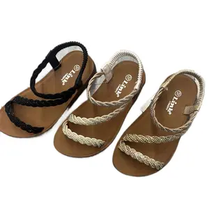 RHINESTONE STRAPS SANDAL WITH SLING BACK REFORM-65K Walking Shoes