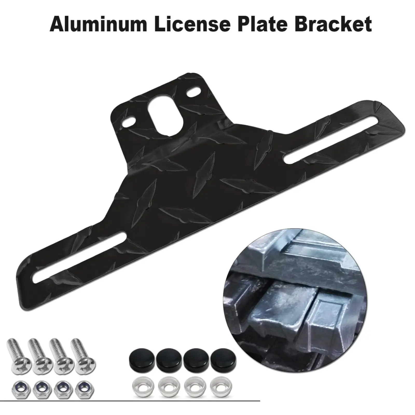 Trailer License Plate Bracket Holder, License Plate Brackets with Mounting Screws/Caps, Heavy-duty Aluminum Bracket Holder for Boats | Trucks, RVs