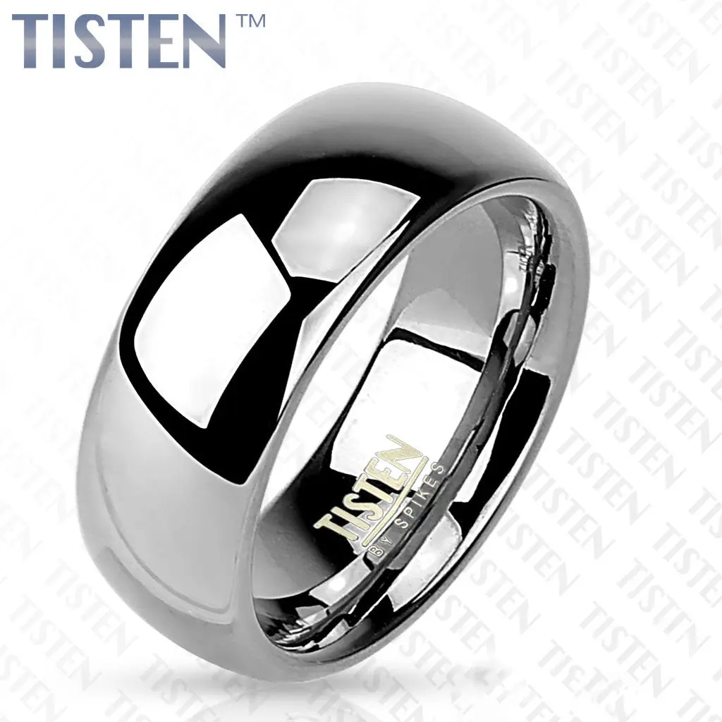 6mm Classic Wedding Band Glossy Mirror Polished Tisten (Tungsten+Titanium) Ring