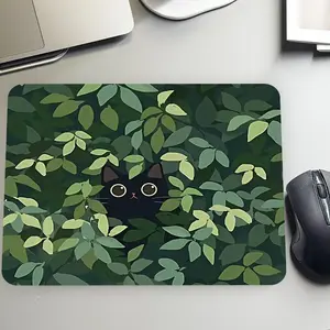 Cute Black Cat Pattern Mouse Pad, Aesthetic Waterproof Washable Mouse Mat, Smooth Hard Desk Mat for Gaming and Office