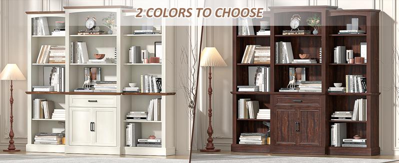 Spurgehom 5-Tier Open Bookcase, 70 Inches Tall. Features Adjustable Shelves and a Farmhouse Style Design. A Freestanding Display Storage Cabinet with Large Capacity for Living Room or Home Office