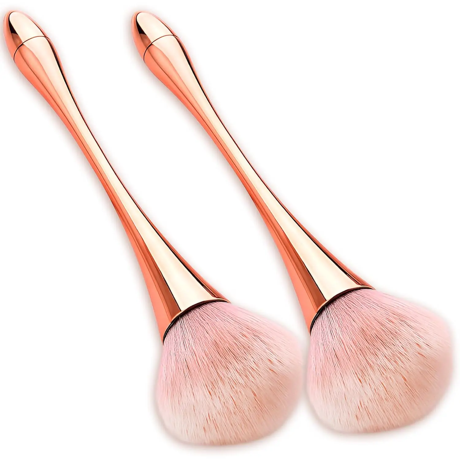2 Pcs Super Large Mineral Powder Brush Set - Grade Color,  Bronzer Makeup Brush & Soft Fluffy Foundation Brush