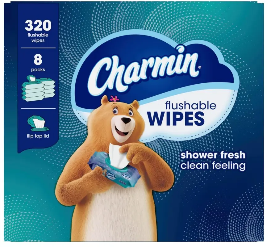 Charmin Flushable Wipes, 320 Total Wipes (8 Packs of 40)
