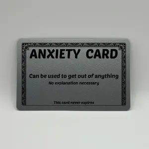 Plastic Anxiety Awareness Excuse Card for your wallet Plastic Anxiety Awareness Excuse Card for your wallet