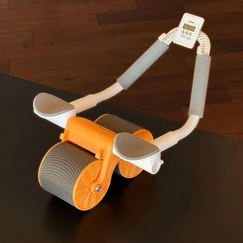 Ab Roller Wheel with Automatic Rebound, 1 Count Abdominal Wheel with Phone Holder Design, Home Accessories Crunch Fitness Equipment, Home Gym Workouts